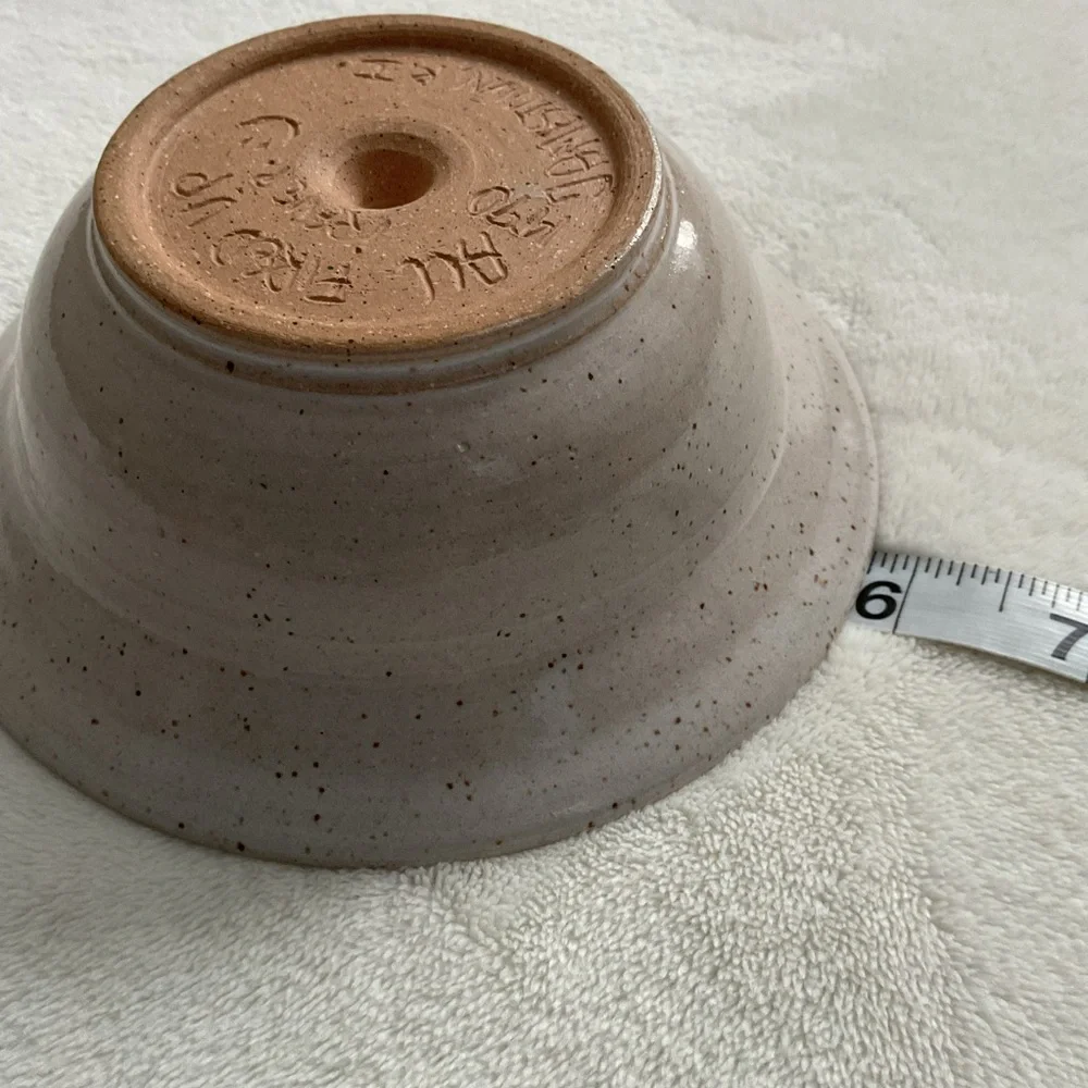 Vintage Studio Pottery Ring Holder Dish Signed Jamestown RI 1990